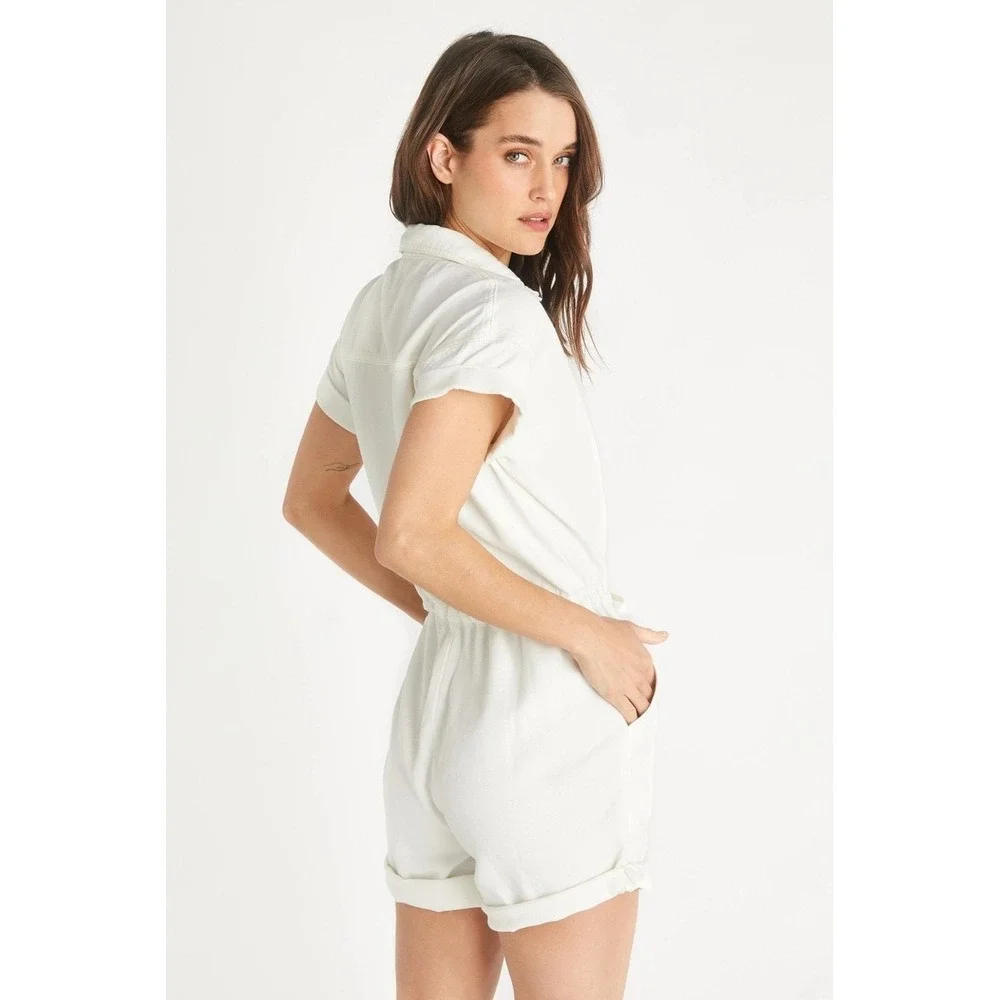 Etica‎ Amie old money Romper Natural Beige Women's Small EUC Sustainable Cotton